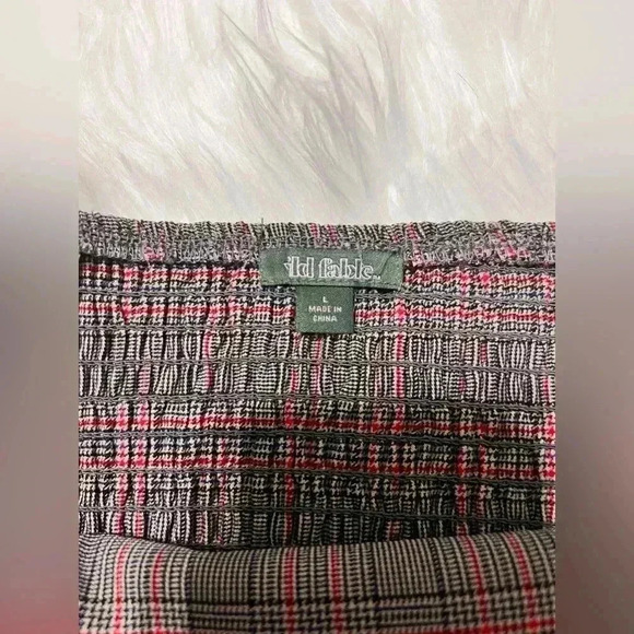 Women’s woven tank top/ Plaid Brown/red/black - Picture 4 of 4